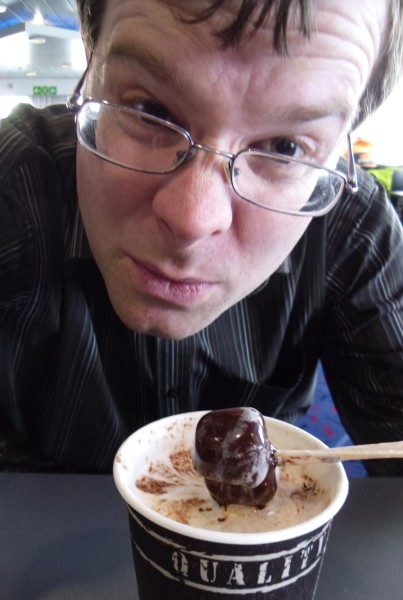 Me with hot chocolate ... mmmh